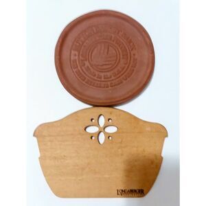 Longaberger Button Basket Wood Divider and Basket Brick Terracotta 6" Warmer